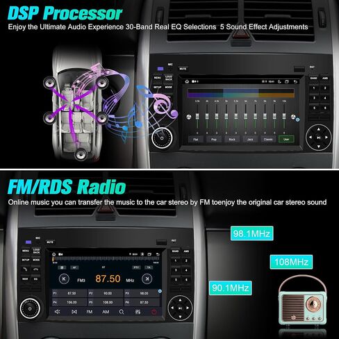 Android Radio for Mercedes Benz W169 W245 B160 B170 B180 B200 W639 Vito Viano W906 Sprinter, 9" Car Radio CarPlay Android 13 8GB RAM 128GB ROM Android Radio with WiFi SWC BT DSP FM AM Radio in Saudi Arabia