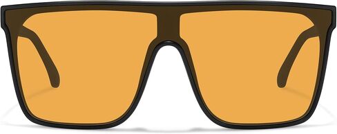 Trendy Square Oversized Sunglasses for Women Men Retro Flat Top Shield Sun Glasses UV Protection Once Piece Lens in Saudi Arabia
