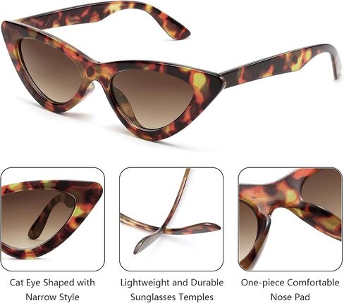 Iohlng Retro Vintage Eye Eye Sunglasses للنساء الرجال الضيق Cateye العصرية in Kuwait