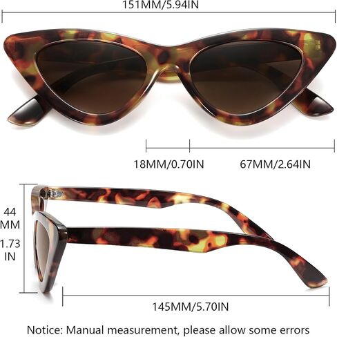 Iohlng Retro Vintage Eye Eye Sunglasses للنساء الرجال الضيق Cateye العصرية in Kuwait