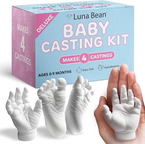 Luna Bean Baby Footprint & Hand Casting Kit – Newborn Milestone Keepsake Kit for Boys & Girls - Baby Shower Gifts Registry Must Have in Kuwait