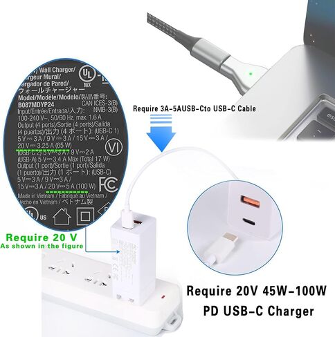 140W PD Quick Charge USB C to Magnetic 3 Adapter, Type-C to Mags 3 Converter with LED Indicator Light for MacBook Pro 2024/2023/2021 (M1/M2/M3, 14/16"), MacBook Air (M2/M3), Silver in Saudi Arabia