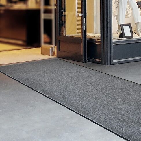 iCustomRug Heavy Duty Interior/Exterior Waterproof Utility Plush Pile Vinyl Back Runner,Mats,Area Rug, Non-Slip, for Doorway, Hallway, Commercial or Residential Use 3' X 4' Charcoal in Saudi Arabia