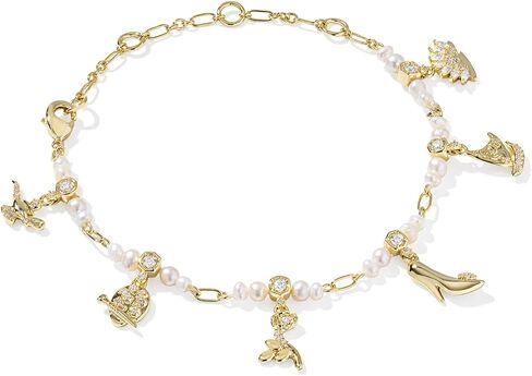 Kendra Scott Disney Princess Charm Bracelet in White Mix, 14k Gold-Plated Brass, Fashion Jewelry for Women in Saudi Arabia
