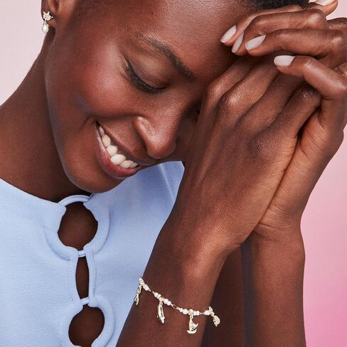Kendra Scott Disney Princess Charm Bracelet in White Mix, 14k Gold-Plated Brass, Fashion Jewelry for Women in Saudi Arabia