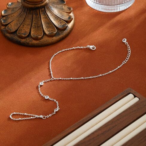 Hand Chain Bracelet for Women,Dainty 14K Gold/Silver Plated Finger Ring Chain Bracelet Cubic Zirconia Satellite Beads Hand Jewelry Body Trendy Jewelry Waterproof Gifts for Her in Kuwait