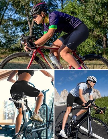 Womens Padded Bike Shorts 4D Padding Cycling Shorts with Zipper Pockets Riding Bicycle Cycle Road Biking Underwear in Kuwait