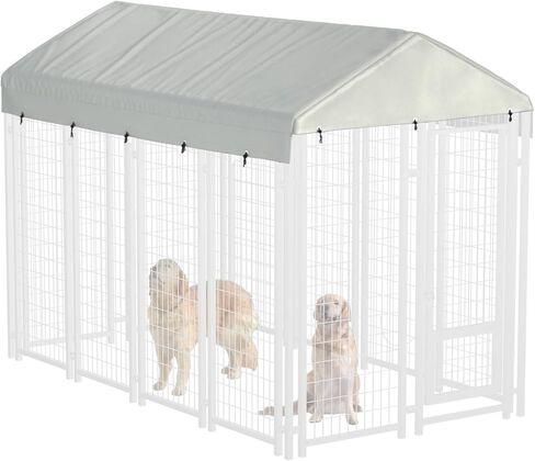 8' x 4' Dog Kennel Cover 600D Heavy Duty Waterproof Replaceable Dog Kennel Top Cover - Gray (Top Cover Included Only) in Kuwait