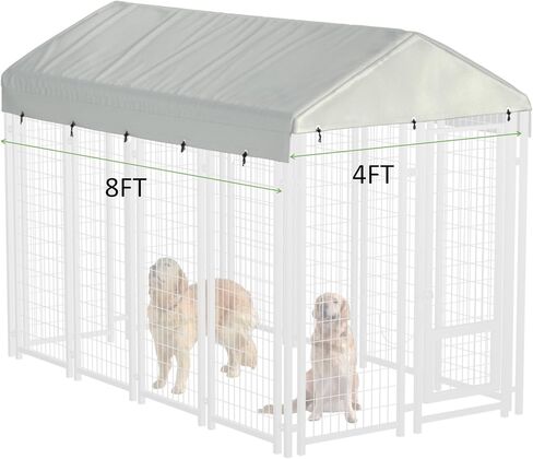 8' x 4' Dog Kennel Cover 600D Heavy Duty Waterproof Replaceable Dog Kennel Top Cover - Gray (Top Cover Included Only) in Kuwait
