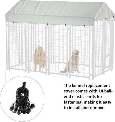 8' x 4' Dog Kennel Cover 600D Heavy Duty Waterproof Replaceable Dog Kennel Top Cover - Gray (Top Cover Included Only) in Kuwait