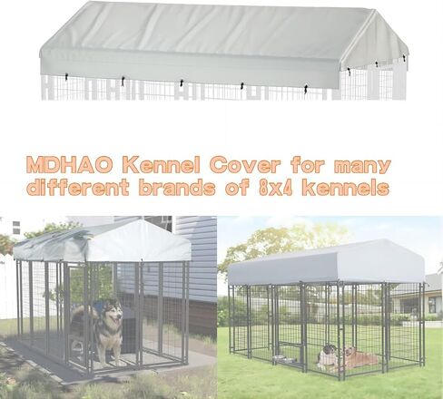 8' x 4' Dog Kennel Cover 600D Heavy Duty Waterproof Replaceable Dog Kennel Top Cover - Gray (Top Cover Included Only) in Kuwait