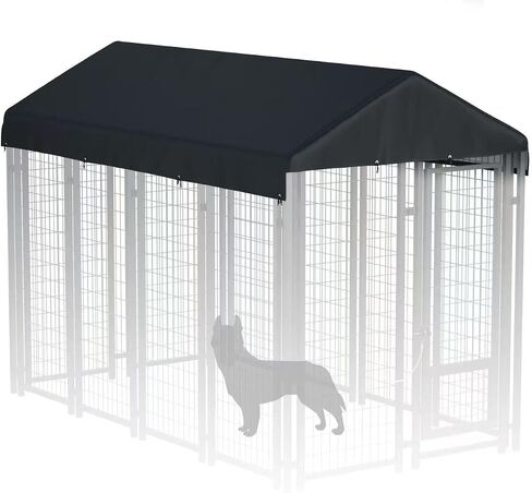 8' x 4' Dog Kennel Cover 600D Heavy Duty Waterproof Replaceable Dog Kennel Top Cover - Gray (Top Cover Included Only) in Kuwait