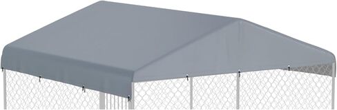 8' x 4' Dog Kennel Cover 600D Heavy Duty Waterproof Replaceable Dog Kennel Top Cover - Gray (Top Cover Included Only) in Kuwait