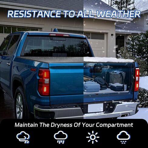 Soft Roll Up Truck Bed Tonneau Cover Compatible with 2005-2015 Toyota Tacoma, Fleetside 5ft(60.3") Bed with Deck Rail System (Excl. Trail Edition) in Kuwait