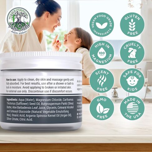 Handmade Organic Lavender Magnesium Lotion - Body Rub for Bedtime Care - Essential for Kids, Pregnant Women, Toddlers & Moms - Moisturizes & Hydrates Legs, Feet & Body - 2oz Glass Jar in Kuwait
