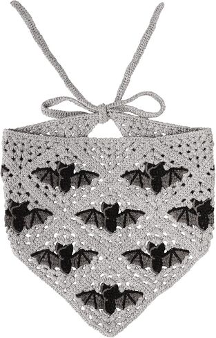 Sacina Gothic Emo Grunge Bat Crocket Bandana accessories ، وشاح رأس الكروشيه ، إكسسوارات الشعر القوطية الهالوين in Saudi Arabia