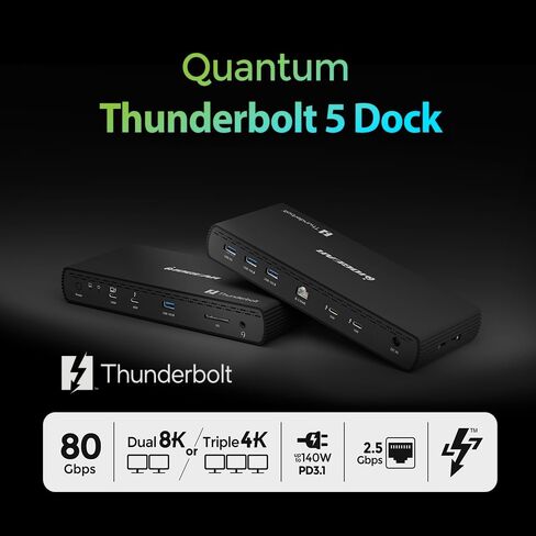 IOGEAR Quantum Thunderbolt 4 Mini Dock, Single 8K / Dual 4K Display, Up to 3 USB-C or Thunderbolt 4 Devices, 40 Gbps (Win 10, 11 / Mac M2 Pro M3 Pro) GTD4MHTAA in Kuwait
