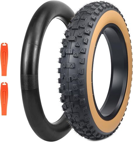 2 Pack Fat Tire for Ebike Mountain Bike Heavy Duty High-Performance Wear-Resistant E-Bike Mountain Snow Bike Tire 20" x 4"，Black，2 Tires 2 Tubes 2 levers in Kuwait