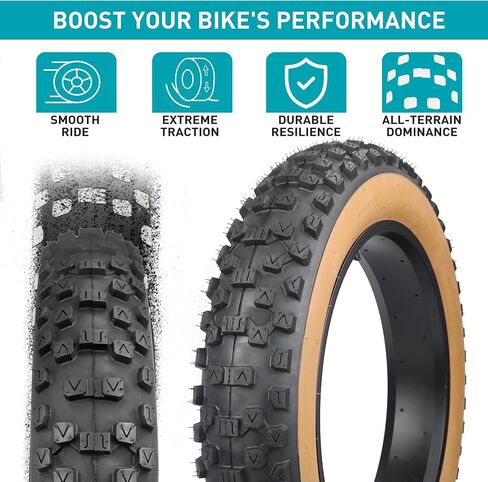 2 Pack Fat Tire for Ebike Mountain Bike Heavy Duty High-Performance Wear-Resistant E-Bike Mountain Snow Bike Tire 20" x 4"，Black，2 Tires 2 Tubes 2 levers in Kuwait