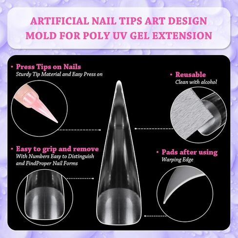 outopen 300pcs Wide Square Toe Nail Forms Clear Toenail Extension Nail Mold Full Cover Nail Art Mold for Toes for Wide Nail Beds Acrylic Extension Nail Forms for Beginners DIY Manicure, 15 Sizes in Saudi Arabia