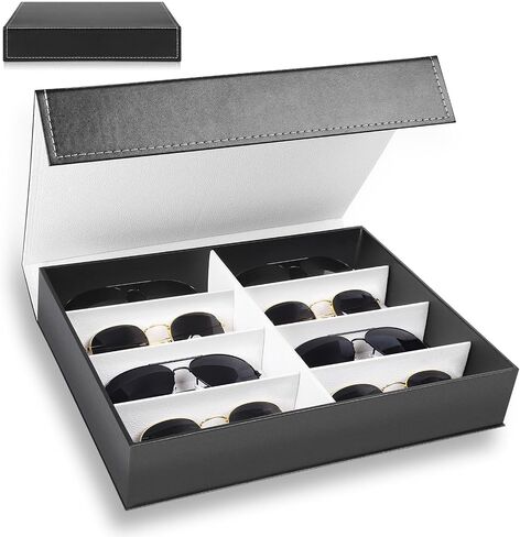 Travel Sunglasses Organizer， Portable Sunglasses Travel Case，Travel Glasses Case with 3 Slots，Travel Sunglasses Case for Multiple Pairs， Sunglass Travel Case for Women Men Leather Sunglass Travel Case in Kuwait