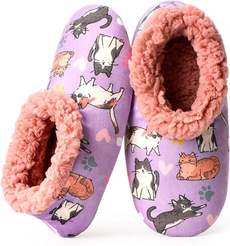 النعال للنساء الداخليين غير المنقوشين ، جوارب شبطة غامضة مع قبضة ، أحذية منزل دافئة في فصل الشتاء ، هدايا مريحة للنساء in Kuwait