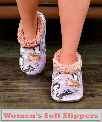 النعال للنساء الداخليين غير المنقوشين ، جوارب شبطة غامضة مع قبضة ، أحذية منزل دافئة في فصل الشتاء ، هدايا مريحة للنساء in Kuwait