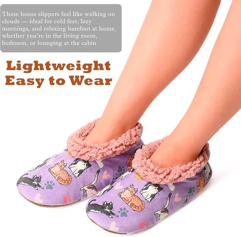 النعال للنساء الداخليين غير المنقوشين ، جوارب شبطة غامضة مع قبضة ، أحذية منزل دافئة في فصل الشتاء ، هدايا مريحة للنساء in Kuwait