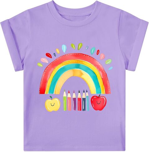 Girls' School Days Short Sleeve Shirts Graphic T-Shirts Size 5-8 in Kuwait