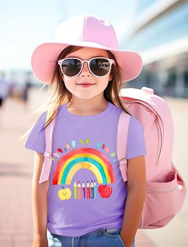 Girls' School Days Short Sleeve Shirts Graphic T-Shirts Size 5-8 in Kuwait
