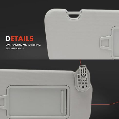 A-Premium Driver & Passenger Sun Visor Compatible with Hyundai Elantra 2016 2017 2018 2019 - with Vanity Mirror, Gray Color - Replaces 85220F0100TTX, 85210F0100TTX in Saudi Arabia