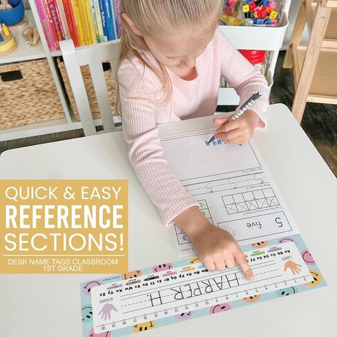 36 Name Tags for Classroom Desks - 14.5 x 4" Desk Name Plates for Classroom, Student Name Tags for Desk Kindergarten, Preschool, 1st, 2nd and 3rd Grade - Crayon Classroom Decor in Saudi Arabia