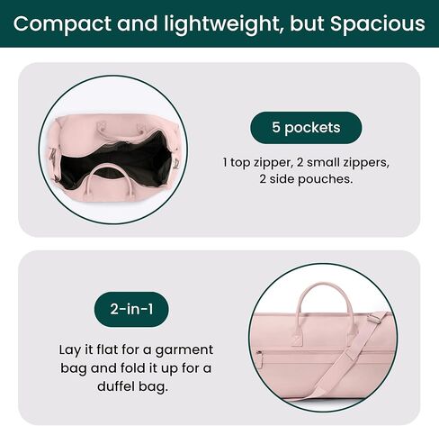 نبل سفر طية NO GO DUFFEL BAG ، 2-في 1 قابلة للتحويل Garment Weekender Bag & Suit Carrier ، Warge Carry On Duffle Bag للرجال والنساء ، حقيبة جلدية بين عشية وضحاها مع مقصورتين للأحذية-أبيض in Kuwait