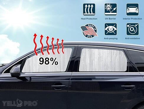 النافذة الجانبية المقعد الأمامي العاكس Sunshade مخصص لصالح 2014 2015 2015 2017 2018 GMC Sierra 1500 ، SLE SLT Denali Duramax Pickup 4DR 4DOOR Double CREW CAB (مجموعة 2) in Kuwait