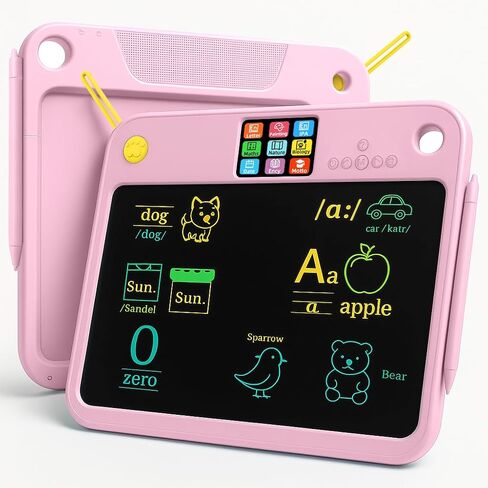 16 Inch LCD LearningTablet for Kids 3 4 5 6 7,Dual-Screen Learning Pad, 9 Educational Themes & Lightweight, Long Battery, Type-C Charging Erasable Doodle Board for Kids Travel Home Learning Toy Blue in Saudi Arabia