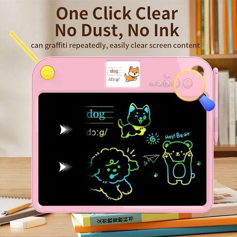 16 Inch LCD LearningTablet for Kids 3 4 5 6 7,Dual-Screen Learning Pad, 9 Educational Themes & Lightweight, Long Battery, Type-C Charging Erasable Doodle Board for Kids Travel Home Learning Toy Blue in Saudi Arabia
