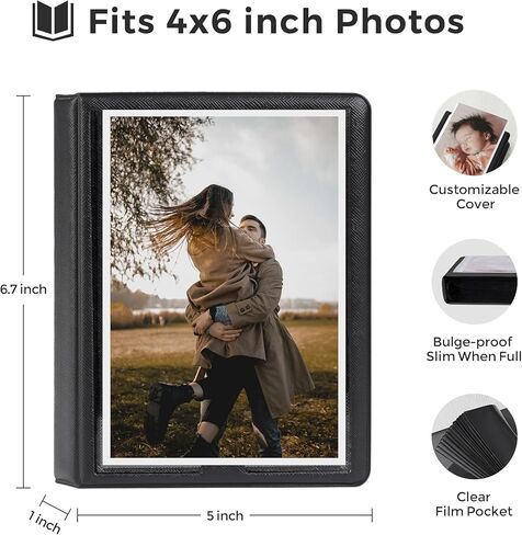 ألبوم صور صغير 4x6 صورة 36 جيوب غلاف بلاستيكي قابل للتخصيص ، كتاب صور محمولة مصغرة 4x6 صور لعائلة الزفاف والسفر (الأزرق) in Kuwait