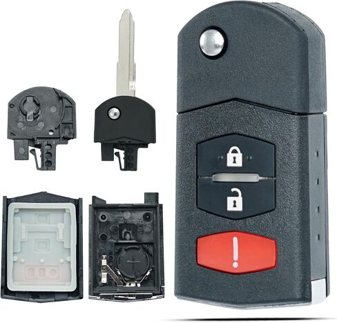 Key Fob Shell Case Replacement Fits for Mazda 2 3 5 CX-7 CX-9 2006-2015 Keyless Entry Remote Control 3 Button Pad Cover (FCCID:BGBX1T478SKE125-01) in Saudi Arabia
