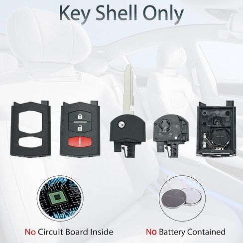Key Fob Shell Case Replacement Fits for Mazda 2 3 5 CX-7 CX-9 2006-2015 Keyless Entry Remote Control 3 Button Pad Cover (FCCID:BGBX1T478SKE125-01) in Saudi Arabia