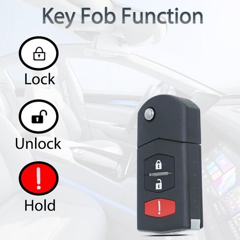 Key Fob Shell Case Replacement Fits for Mazda 2 3 5 CX-7 CX-9 2006-2015 Keyless Entry Remote Control 3 Button Pad Cover (FCCID:BGBX1T478SKE125-01) in Saudi Arabia
