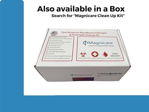 مجموعة أدوات الانسكاب للاستجابة الأولى في حقيبة - متوافقة مع إدارة السلامة والصحة المهنية | مجموعة تنظيف مسببات الأمراض والقيء المنقولة بالدم: استجابة شاملة للسوائل الجسدية، مثالية للمدارس والمطاعم والعيادات. in Kuwait