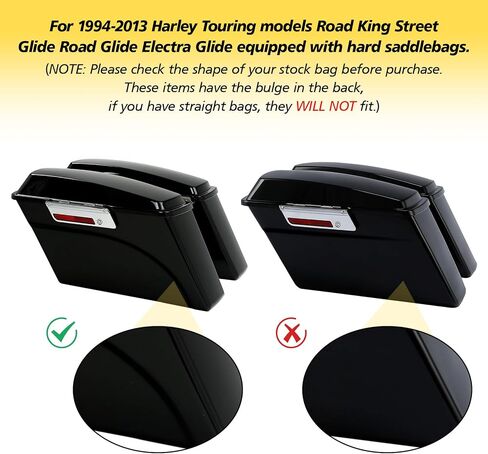 XFMT Motorcycle 4" Stretched Hard Saddlebags Extensions For Harley Touring Road King Street Glide Road Glide Electra Glide 1994-2013 Straight Saddle Bags in Saudi Arabia