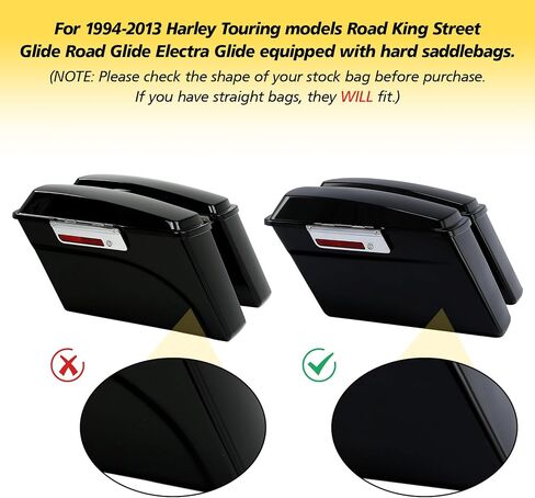 XFMT Motorcycle 4" Stretched Hard Saddlebags Extensions For Harley Touring Road King Street Glide Road Glide Electra Glide 1994-2013 Straight Saddle Bags in Saudi Arabia