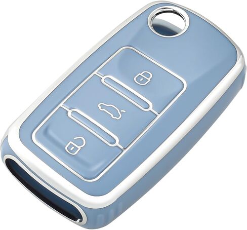 Offcurve for Volkswagen Key Fob ، Soft TPU COMPATER CASE FOB CASE FOB VW Jetta Golf Passat MK8 Tiguan Beetle Car Remote Smart Holder Accessories ، Pink in Saudi Arabia