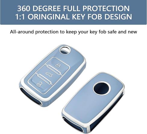 Offcurve for Volkswagen Key Fob ، Soft TPU COMPATER CASE FOB CASE FOB VW Jetta Golf Passat MK8 Tiguan Beetle Car Remote Smart Holder Accessories ، Pink in Saudi Arabia