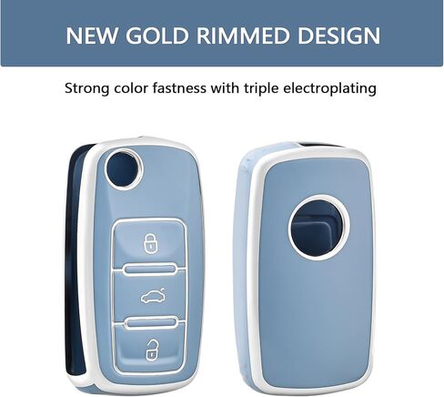 Offcurve for Volkswagen Key Fob ، Soft TPU COMPATER CASE FOB CASE FOB VW Jetta Golf Passat MK8 Tiguan Beetle Car Remote Smart Holder Accessories ، Pink in Saudi Arabia
