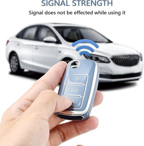 Offcurve for Volkswagen Key Fob ، Soft TPU COMPATER CASE FOB CASE FOB VW Jetta Golf Passat MK8 Tiguan Beetle Car Remote Smart Holder Accessories ، Pink in Saudi Arabia