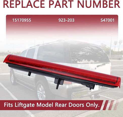 LED 3rd High Mount Brake Light ، متوافق مع 2000-2006 Chevy Suburban 1500/2500 Tahoe GMC Yukon 1500/2500 فرامل فرامل خلفية توقف مصباح الذيل مع ضوء البضائع #15170955 923-203 S47001 in Kuwait