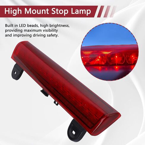 LED 3rd High Mount Brake Light ، متوافق مع 2000-2006 Chevy Suburban 1500/2500 Tahoe GMC Yukon 1500/2500 فرامل فرامل خلفية توقف مصباح الذيل مع ضوء البضائع #15170955 923-203 S47001 in Kuwait