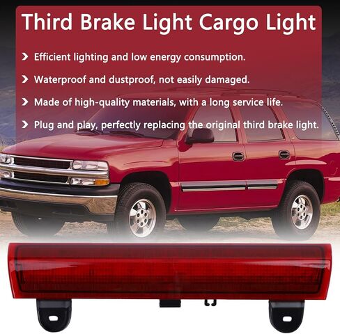 LED 3rd High Mount Brake Light ، متوافق مع 2000-2006 Chevy Suburban 1500/2500 Tahoe GMC Yukon 1500/2500 فرامل فرامل خلفية توقف مصباح الذيل مع ضوء البضائع #15170955 923-203 S47001 in Kuwait